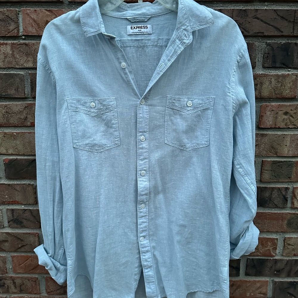 Express Men's Sky Blue Button Down Shirt